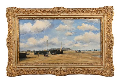Lot 17 - T Eldridge (20th century), Norfolk beach scene,...