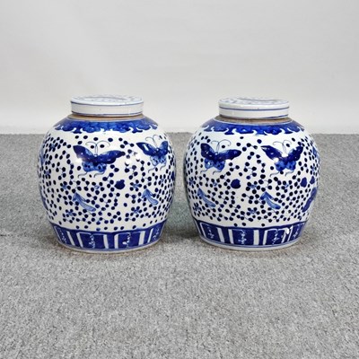 Lot 137 - A pair of Chinese blue and white porcelain...