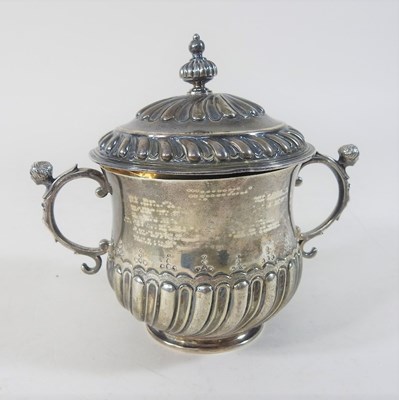 Lot 33 - An Edwardian Britannia standard silver cup and cover
