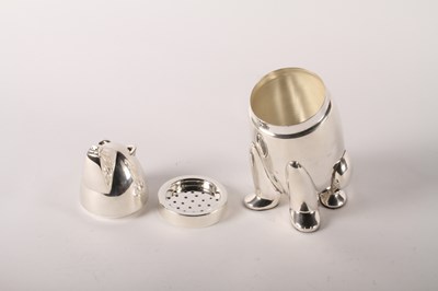 Lot 37 - An Art Deco style plated metal cocktail shaker,...