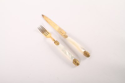 Lot 134 - A set of twelve French silver gilt bladed...
