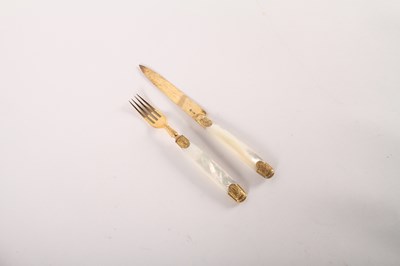 Lot 134 - A set of twelve French silver gilt bladed...