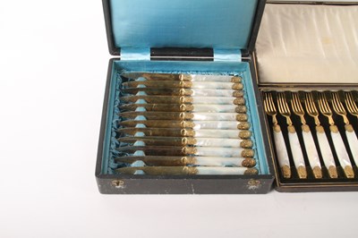 Lot 134 - A set of twelve French silver gilt bladed...