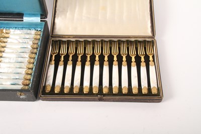Lot 134 - A set of twelve French silver gilt bladed...