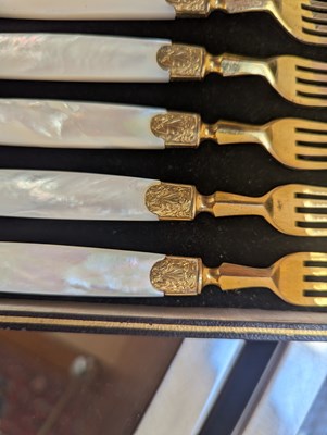 Lot 134 - A set of twelve French silver gilt bladed...