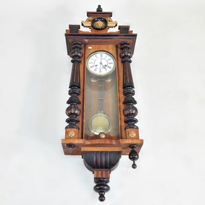 Lot 458 - A 19th century walnut cased Vienna style wall...