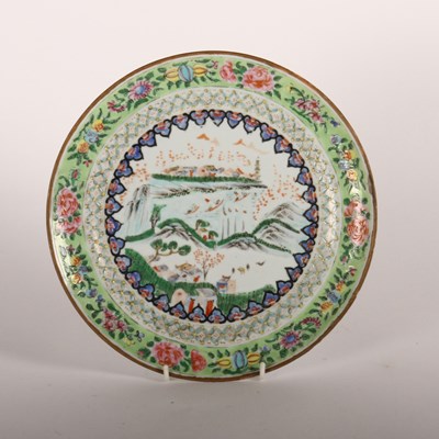 Lot 247 - A Chinese Canton porcelain plate, early 19th...