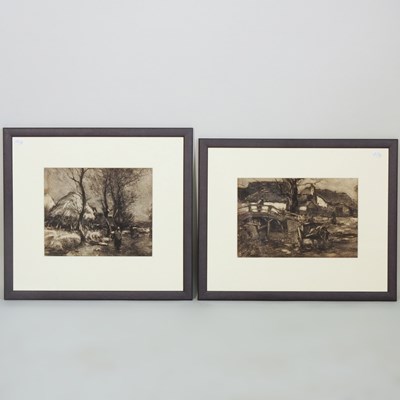 Lot 89 - Frank Mura, b1861, landscape with a figure,...