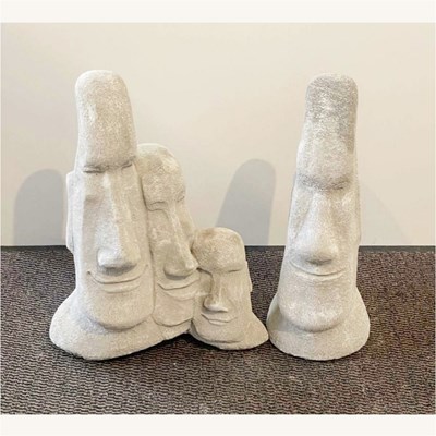 Lot 333 - A reconstituted stone Easter Island head group...