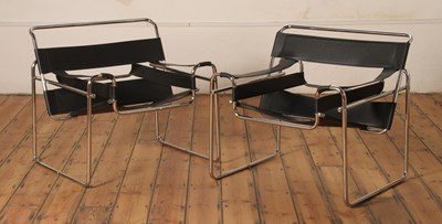 Lot 5 - A pair of Wassily lounge chairs, after the...