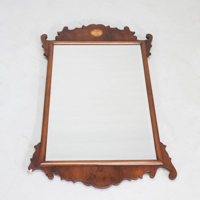 Lot 241 - A Georgian style yew wood and inlaid fret...