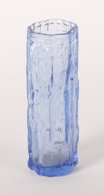 Lot 115 - A blue textured glass bark vase, in the manner...