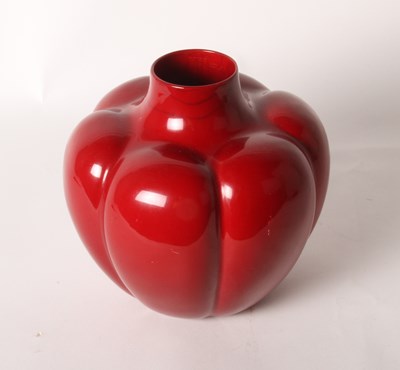 Lot 58 - A Royal Doulton red flambé pumpkin vase