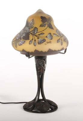 Lot 4 - After Émile Gallé, a cameo glass lampshade on...