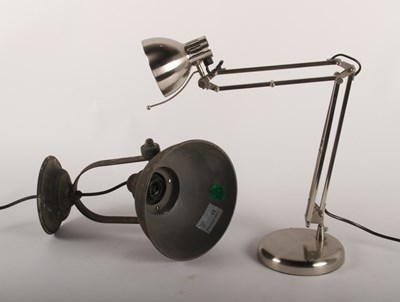 Lot 96 - A stainless steel anglepoise lamp, together...
