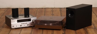 Lot 300 - A Kenwood or Trio KP-1022 turntable on a black...