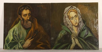 Lot 129 - After El Greco, 20th century, St Peter, signed...