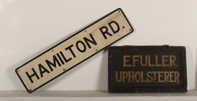 Lot 336 - A metal road sign Hamilton Rd, 96cm wide,...