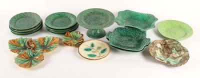 Lot 269 - A collection of mainly 19th century majolica,...