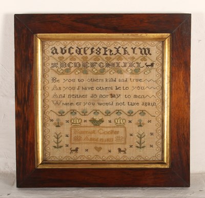 Lot 125 - A Regency needlework sampler, dated 1823,...