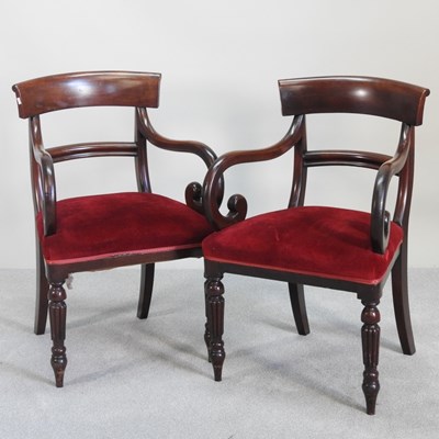 Lot 331 - A pair of Regency mahogany bar back open...