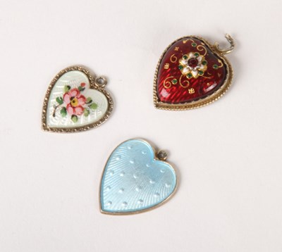 Lot 219 - Three Danish/Norwegian silver enamelled...