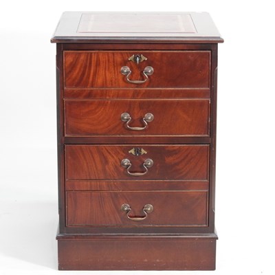 Lot 400 - A reproduction filing cabinet, with an inset top