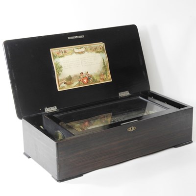 Lot 85 - A 19th century Swiss rosewood and marquetry...