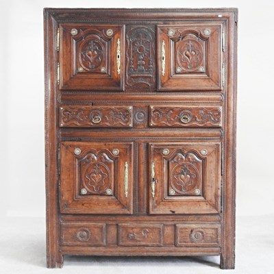 Lot 162 - An 18th century continental carved walnut...