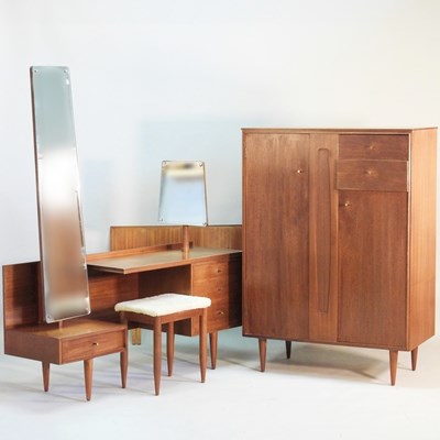 Lot 155 - A 1960s teak dressing table, with stool,...