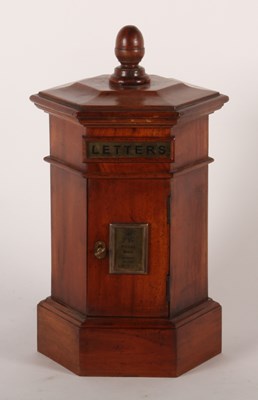 Lot 306 - A mahogany country house type post box, 20th...