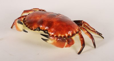 Lot 301 - A painted cast iron box, in the form of a crab,...