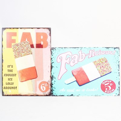 Lot 359 - A Fab ice cream enamel advertising sign, 70 x...