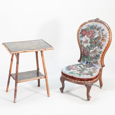Lot 292 - A Victorian beadwork upholstered side chair,...