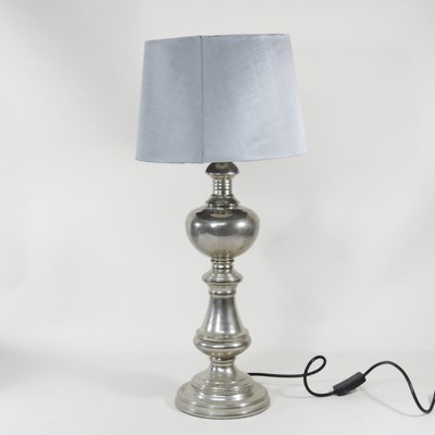 Lot 425 - A pair of modern table lamps and shades, 65cm...