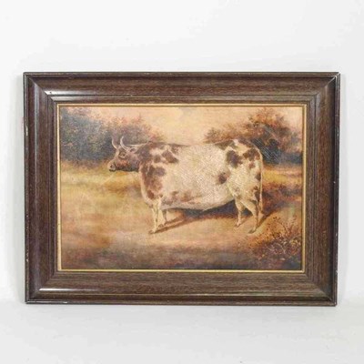 Lot 187 - English school, a prize short horned bull, on...