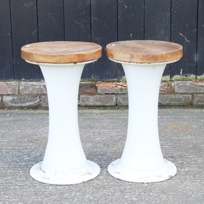 Lot 356 - A pair of cast metal capstans, converted into...