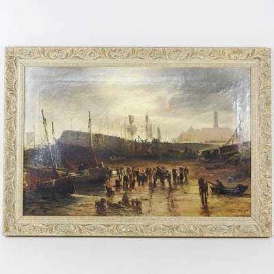 Lot 313 - Thomas Bush Hardy, 1842-1897, Harbour scene...