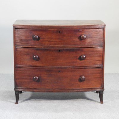 Lot 536 - A 19th century mahogany bow front chest of...