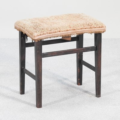 Lot 495 - A George V oak Coronation stool, with an...