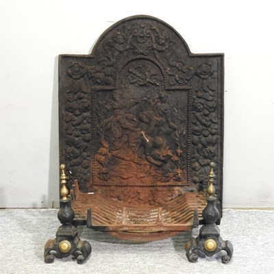 Lot 31 - A cast iron fire back
