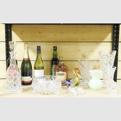 Lot 485 - A collection of cut glass and bottles of...