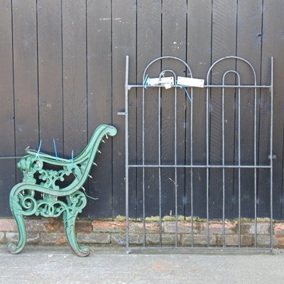 Lot 297 - A black painted iron gate, 126 x 97cm,...