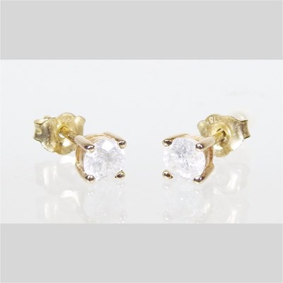Lot 208 - A pair of 9 carat gold diamond stud earrings,...