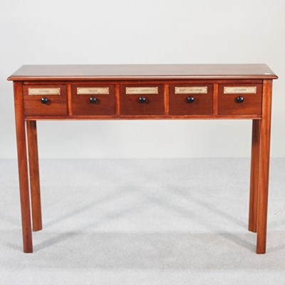 Lot 336 - A hand made mahogany side table, containing...