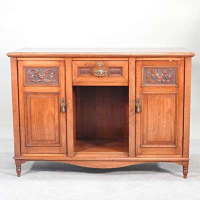 Lot 248 - An Edwardian walnut sideboard, on turned legs