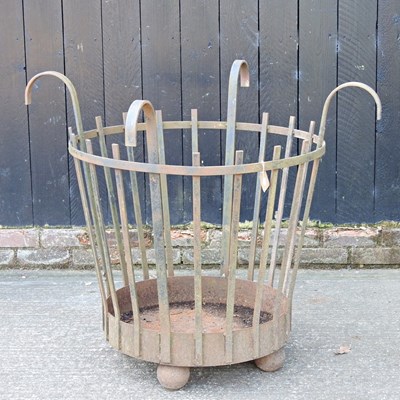 Lot 4 - A black painted wrought iron fire pit