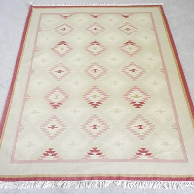 Lot 75 - A modern kelim rug, with rows of diamonds, 232...
