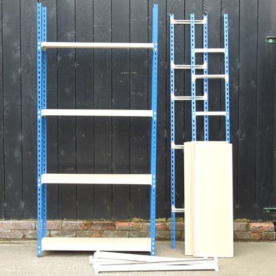 Lot 310 - A blue shelving unit, together with another (2)