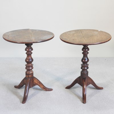 Lot 363 - A pair of 19th century oak occasional tables,...